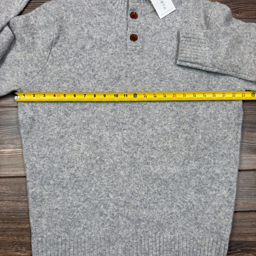 Collars & Co Mens Size XL Balmoral Three Button Wool Blend Sweater Gray NEW - Picture 5 of 9
